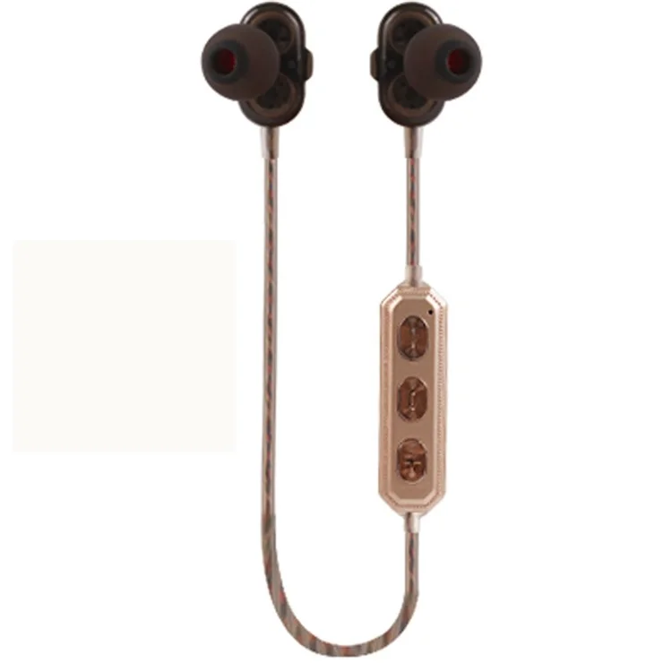 M2 Bluetooth 4.1 Stereo Sports Headset Magnetic 2 Speakers Headphone - Gold Color