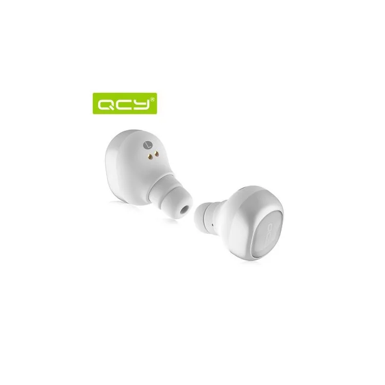 QCY Q29 Dual Mini V4.1 Bluetooth Headset Wireless Earbuds Stereo Voice Noise Canceling with Charging Case - White