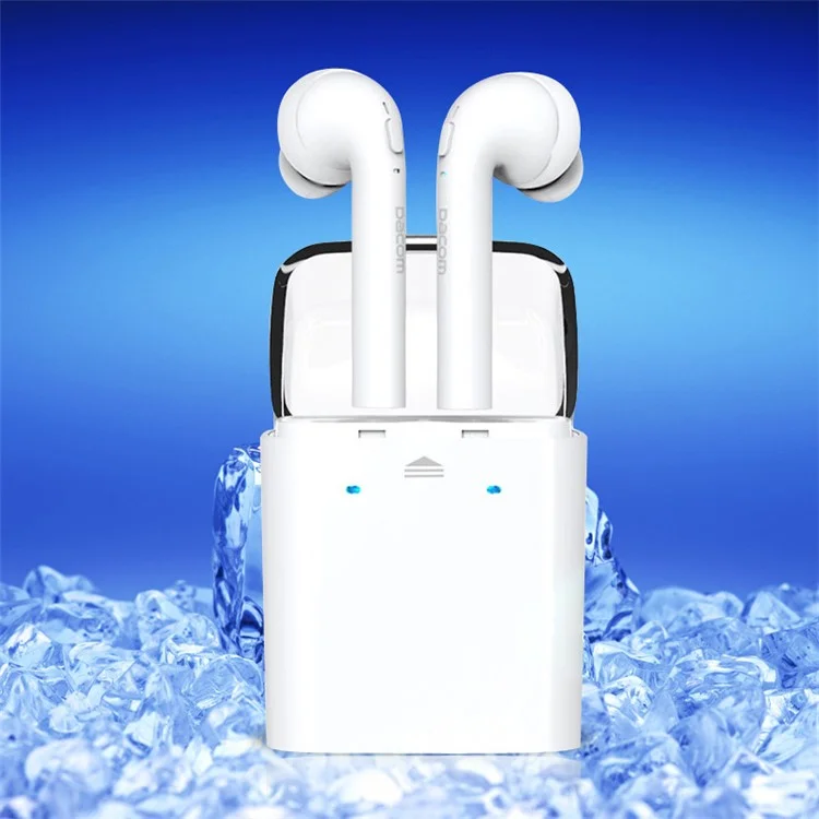 DACOM TWS True Wireless Bluetooth 4.2 Double Earphones + 400mAh Charge Box - White