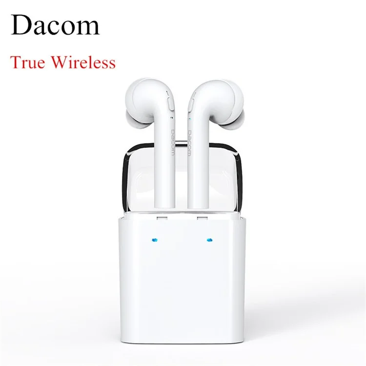 DACOM TWS True Wireless Bluetooth 4.2 Double Earphones + 400mAh Charge Box - White