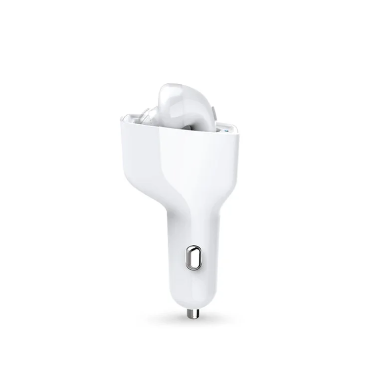DACOM Car Charger Kit Bluetooth 4.2 Stereo Headset Hands-free Earphone for iPhone Samsung LG Etc - White