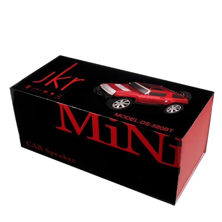 JKR Car Bluetooth Speaker Mini Speaker Support Microphone/TF Card/FM/ AUX-in DS-580BT - Black