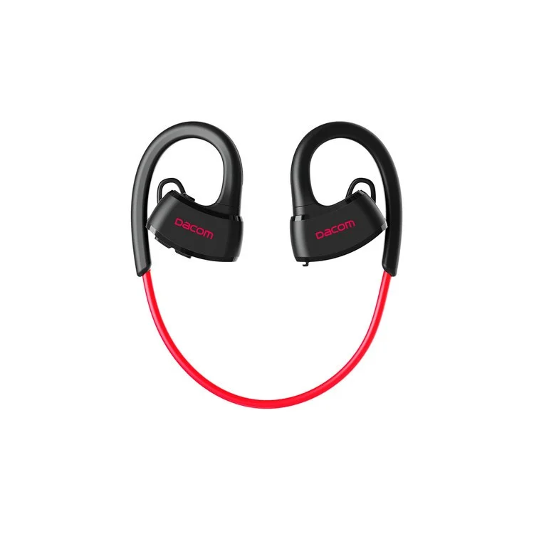 DACOM P10 Bluetooth Headset IPX7 Waterproof Ear Hook Swimming Earphone with Mic - Black / Red