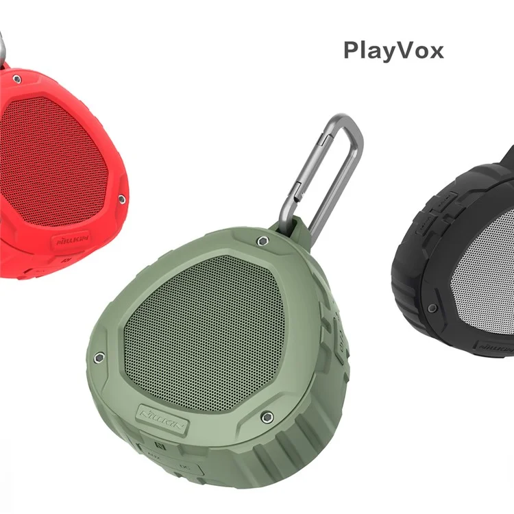 NILLKIN S1 PlayVox Rugged Shockproof and Waterproof Wireless Bluetooth Speaker Support Hands-free Mic / AUX-in - Black