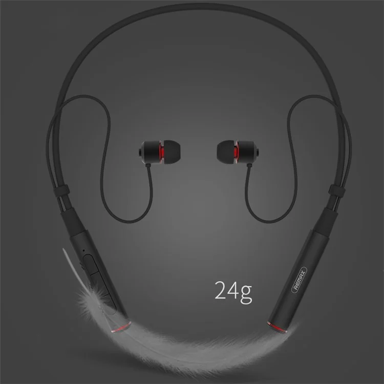 REMAX S6 Magnetic Neckband Sports Bluetooth Headset with Mic Remote Control - Black
