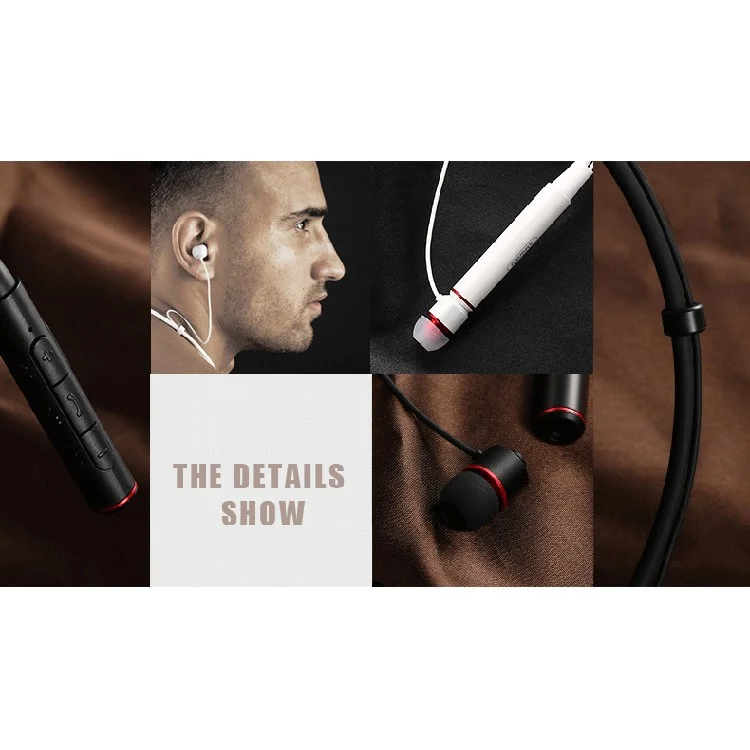 REMAX S6 Magnetic Neckband Sports Bluetooth Headset with Mic Remote Control - Black