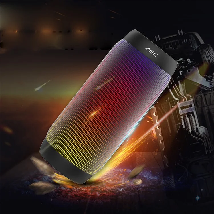 AEC BQ615 PRO Speaker Portable Colorful LED Wireless Bluetooth 3.0 HiFi Stereo Speaker - Black