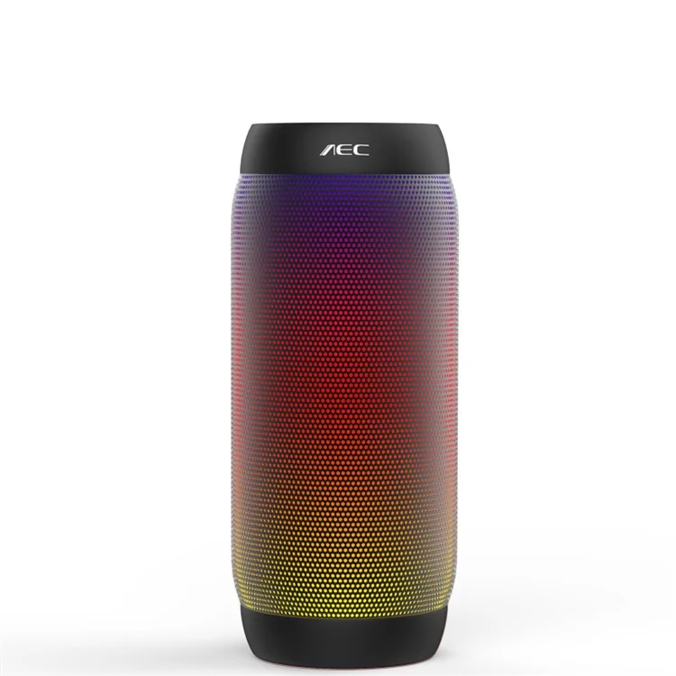 AEC BQ615 PRO Speaker Portable Colorful LED Wireless Bluetooth 3.0 HiFi Stereo Speaker - Black