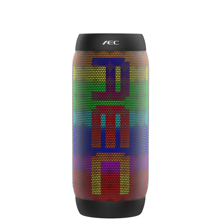 AEC BQ615 PRO Speaker Portable Colorful LED Wireless Bluetooth 3.0 HiFi Stereo Speaker - Black