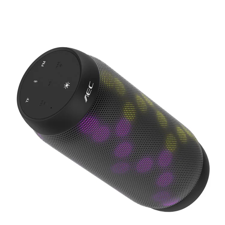 AEC BQ615 PRO Speaker Portable Colorful LED Wireless Bluetooth 3.0 HiFi Stereo Speaker - Black