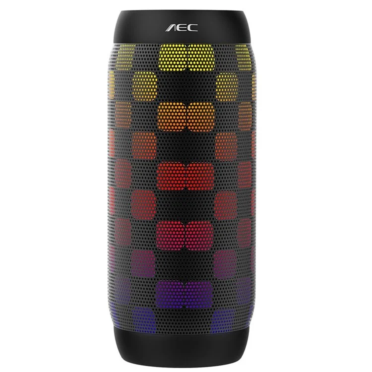 AEC BQ615 PRO Speaker Portable Colorful LED Wireless Bluetooth 3.0 HiFi Stereo Speaker - Black