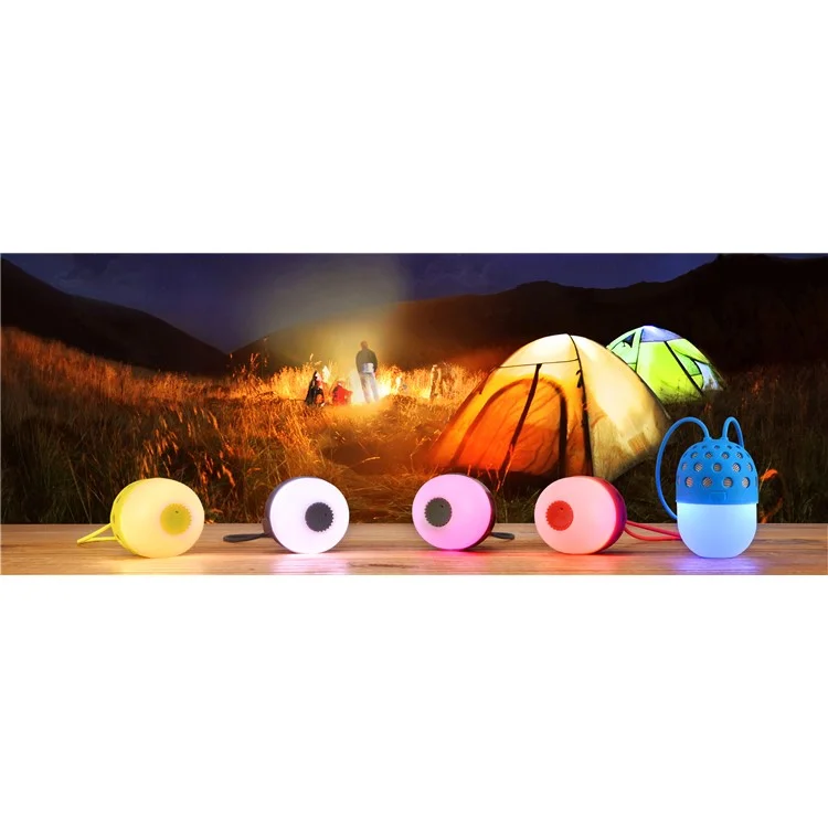 ZL-106 Firefly LED Color Changing Mini Portable Outdoor Bluetooth Speaker for Samsung S8 etc. - Grey