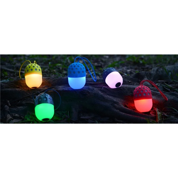 ZL-106 Firefly LED Color Changing Mini Portable Outdoor Bluetooth Speaker for Samsung S8 etc. - Grey
