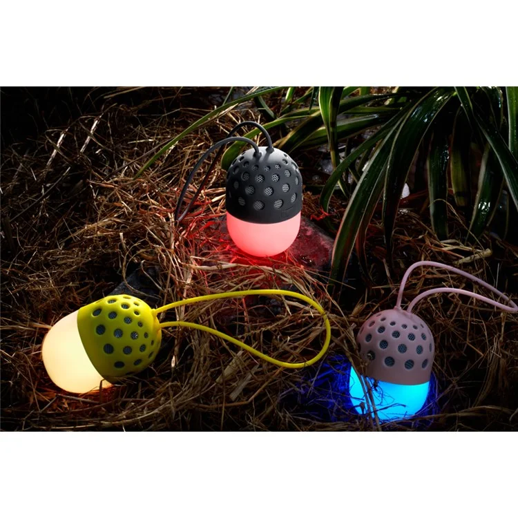 ZL-106 Firefly LED Color Changing Mini Portable Outdoor Bluetooth Speaker for Samsung S8 etc. - Grey