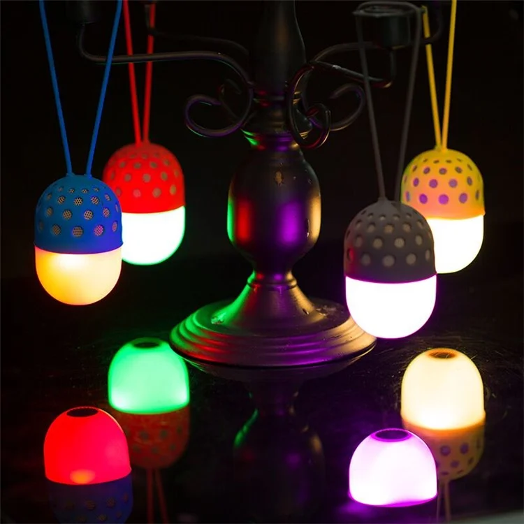 ZL-106 Firefly LED Color Changing Mini Portable Outdoor Bluetooth Speaker for Samsung S8 etc. - Grey