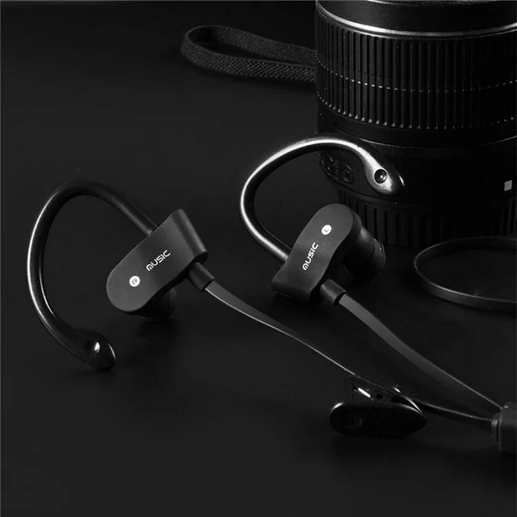 Sports Bluetooth Headset Earhook In-ear Stereo Headphone with Mic (BTH-H5) - Black