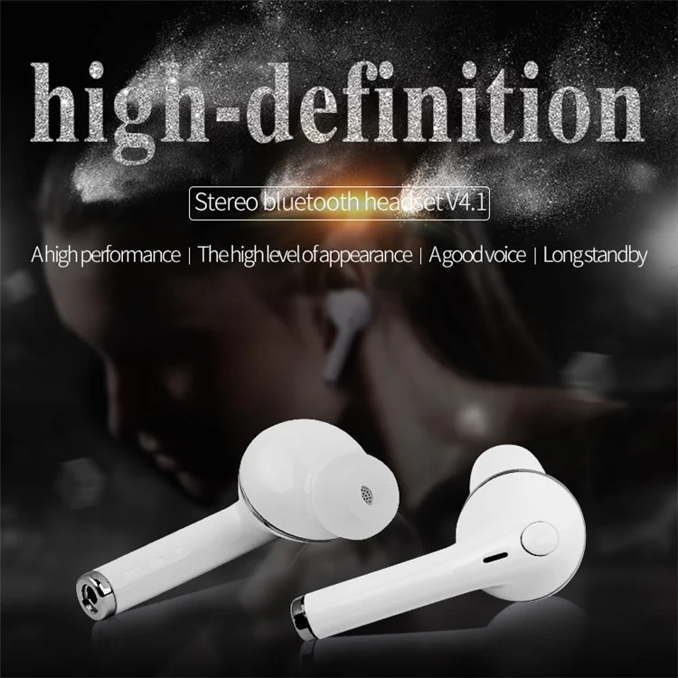 Mini Bluetooth 4.1 Earphone Invisible Stereo Single Headphone with Mic for Samsung S8 etc. - Black