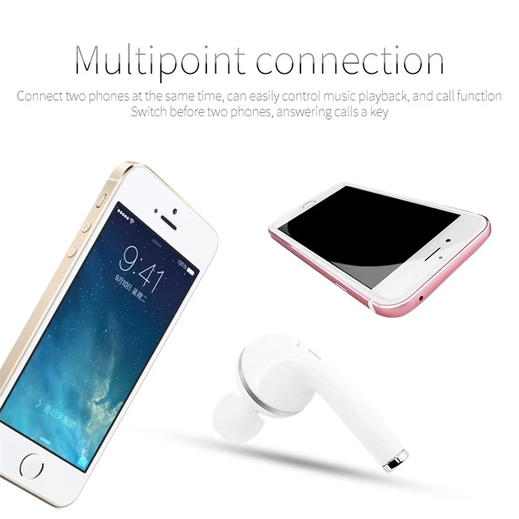 Mini Bluetooth 4.1 Earphone Invisible Stereo Single Headphone with Mic for Samsung S8 etc. - Black