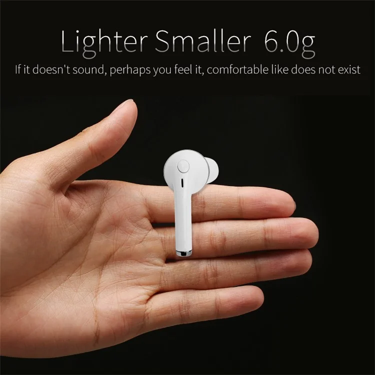 Mini Bluetooth 4.1 Earphone Invisible Stereo Single Headphone with Mic for Samsung S8 etc. - Black