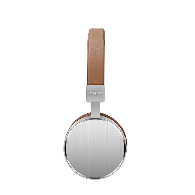 USAMS US-LH001 Over-Ear Wireless Bluetooth Headphone with Mic - Brown
