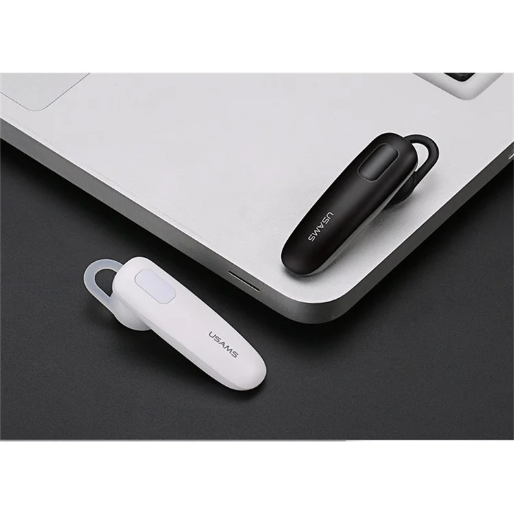 USAMS US-LK001 LK Series Single In-ear Bluetooth Earphone + Bluetooth Remote Shutter for iPhone Samsung - Black