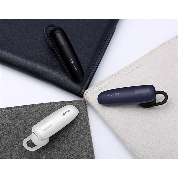 USAMS US-LK001 LK Series Single In-ear Bluetooth Earphone + Bluetooth Remote Shutter for iPhone Samsung - Black