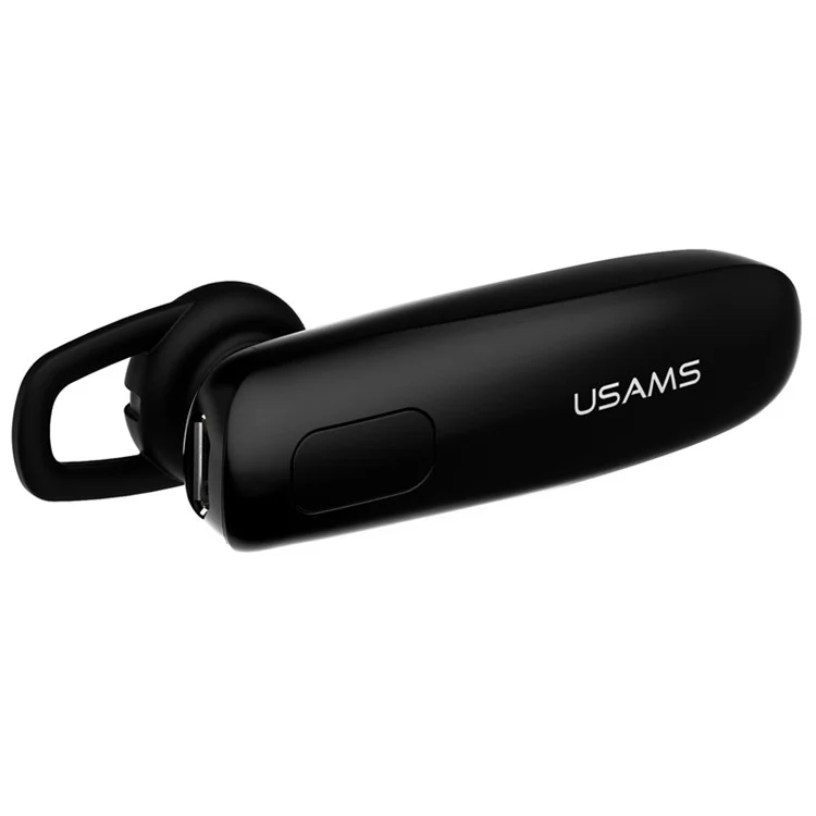 USAMS US-LK001 LK Series Single In-ear Bluetooth Earphone + Bluetooth Remote Shutter for iPhone Samsung - Black