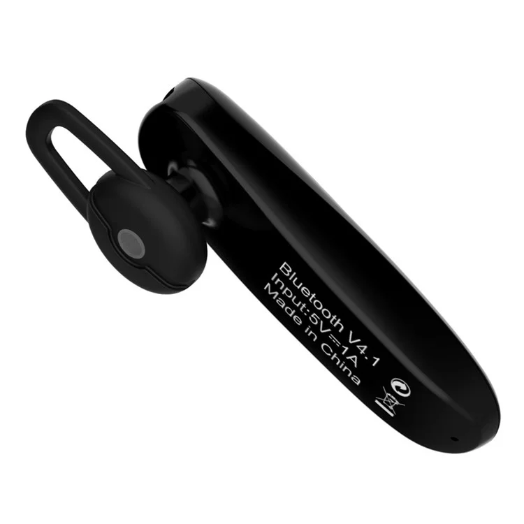 USAMS US-LK001 LK Series Single In-ear Bluetooth Earphone + Bluetooth Remote Shutter for iPhone Samsung - Black
