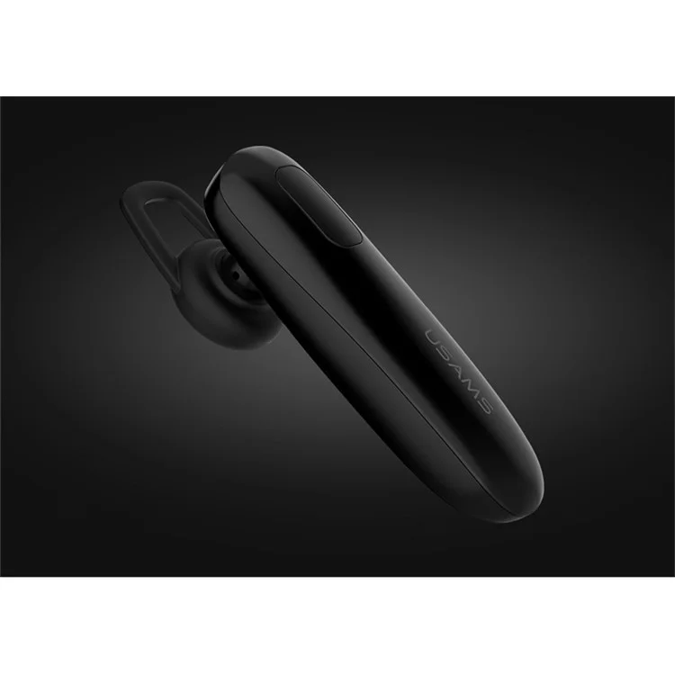 USAMS US-LK001 LK Series Single In-ear Bluetooth Earphone + Bluetooth Remote Shutter for iPhone Samsung - Black