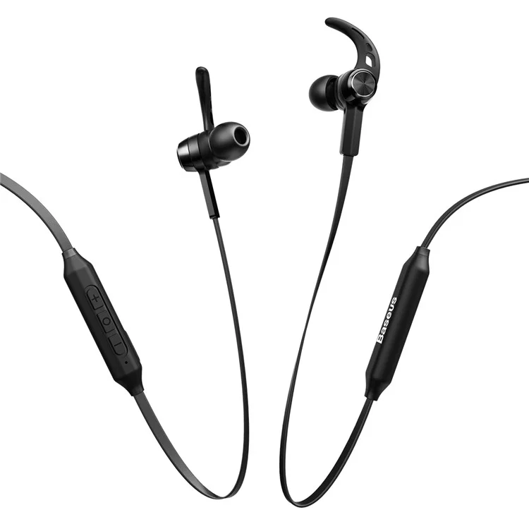 BASEUS Encok S06 Magnetic Bluetooth In-ear Earpieces with Remote Control and Mic (Two Wire Control Box) - Black