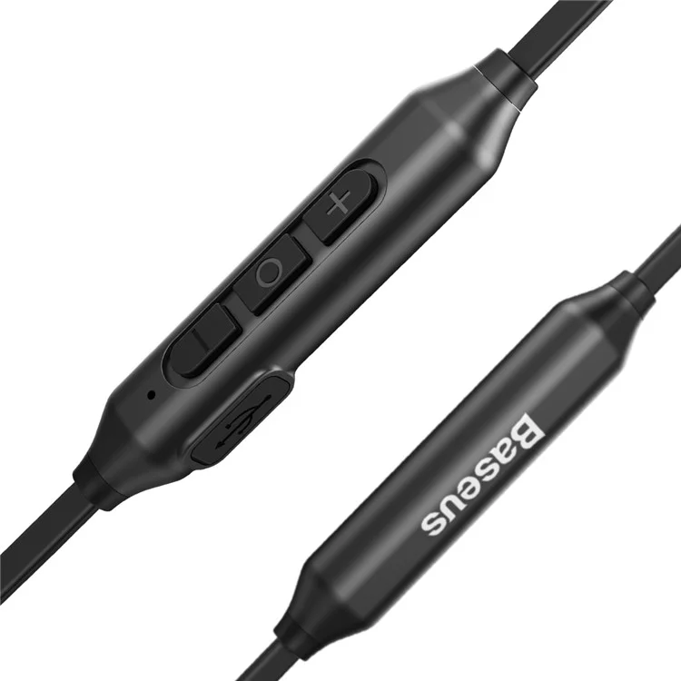BASEUS Encok S06 Magnetic Bluetooth In-ear Earpieces with Remote Control and Mic (Two Wire Control Box) - Black