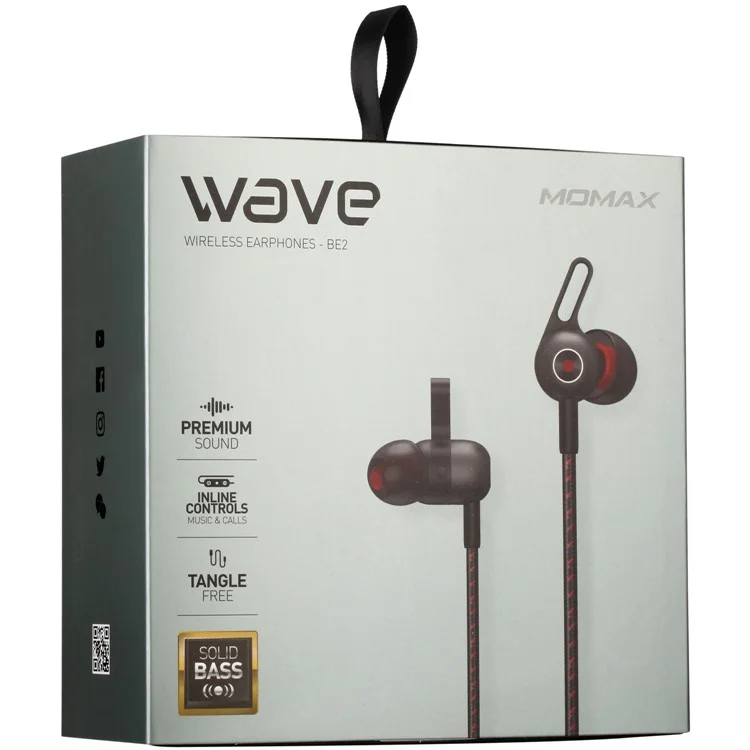 MOMAX WAVE Wireless Bluetooth 4.1 In-ear Earphone for iPhone Samsung Sony etc. - Black