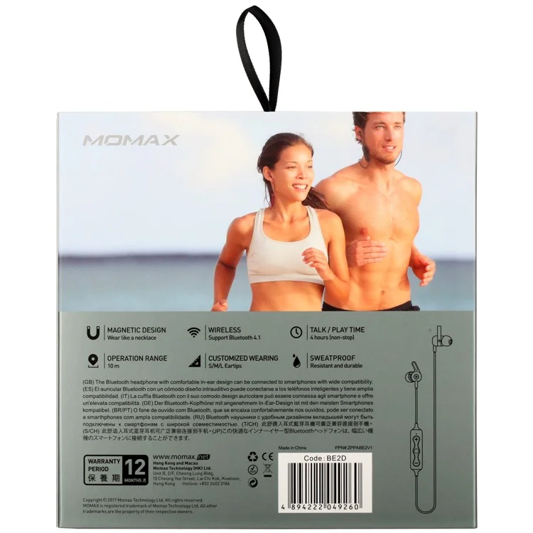 MOMAX WAVE Wireless Bluetooth 4.1 In-ear Earphone for iPhone Samsung Sony etc. - Black