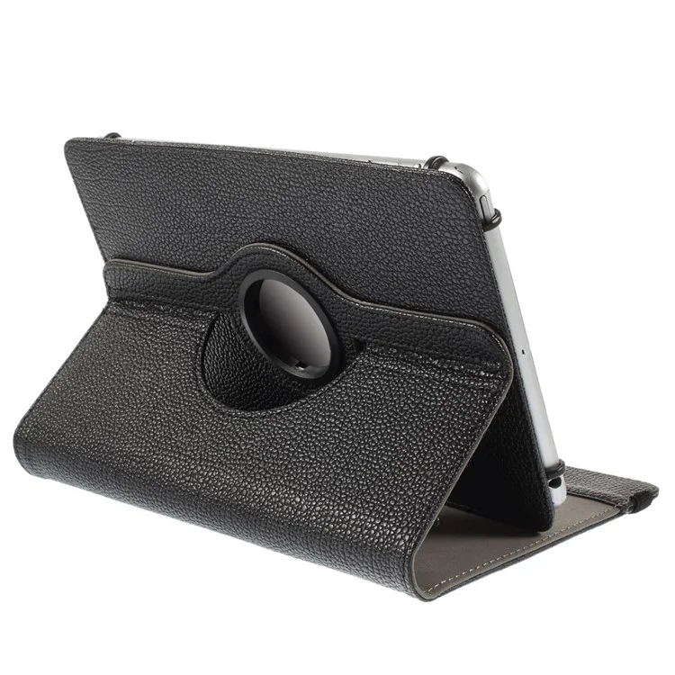 Étui en Cuir du Stand Rotatif Pour Ipad Samsung Tablet pc Taille Rétractable: 8 - 13,5 cm (w), 15 - 20,3 cm (l) - le Noir