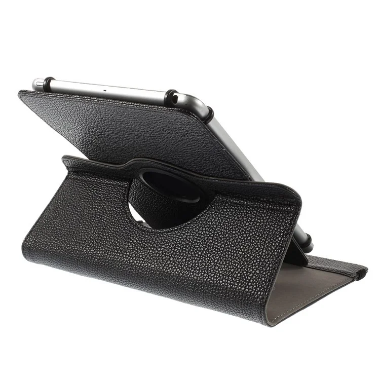 Rotary Stand Leather Case for iPad Samsung Tablet PCs Retractable Size: 8 - 13.5cm(W), 15 - 20.3cm(L) - Black