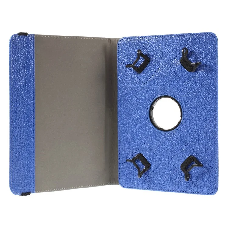 Rotary Stand Leather Cover for iPad Samsung Tablet PCs Retractable Size: 8 - 13.5cm(W), 15 - 20.3cm(L) - Dark Blue