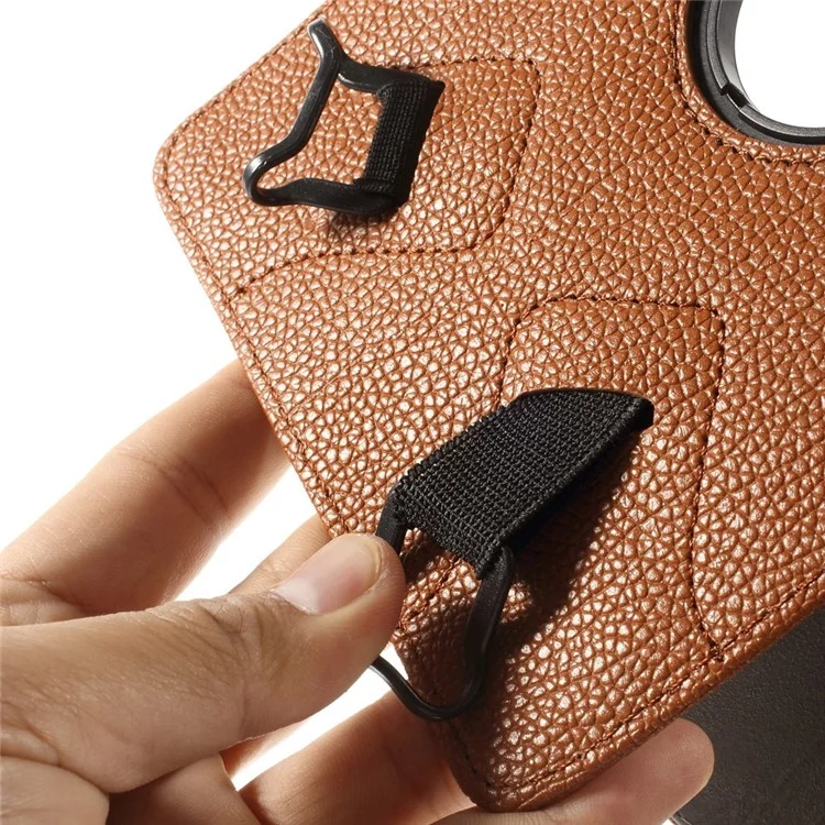 Rotary Stand Leather Cover for iPad Samsung Tablet PCs Retractable Size: 8 - 13.5cm(W), 15 - 20.3cm(L) - Brown