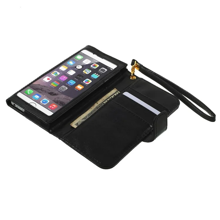Crazy Horse Full Touch Screen Leather Wallet Case for iPhone 6s 6 4.7 inch / Samsung Galaxy A5, Size: 14 x 7cm - Black