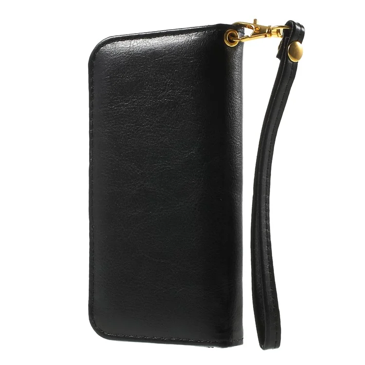 Crazy Horse Full Touch Screen Leather Wallet Case for iPhone 6s 6 4.7 inch / Samsung Galaxy A5, Size: 14 x 7cm - Black