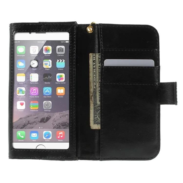 Crazy Horse Full Touch Screen Leather Wallet Case for iPhone 6s 6 4.7 inch / Samsung Galaxy A5, Size: 14 x 7cm - Black