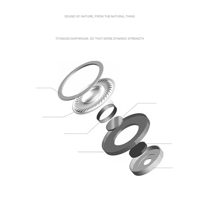 Universal 3.5mm Wired Mega Bass In-ear Headset with Mic for iPhone Samsung Huawei - Black + Silver Color