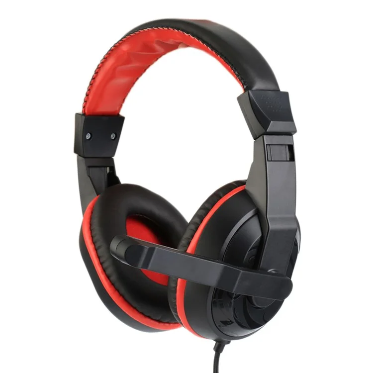 ZC765501 3.5mm Adjustable Gaming Headphones Stereo Noise-canceling Computer Headset - Red