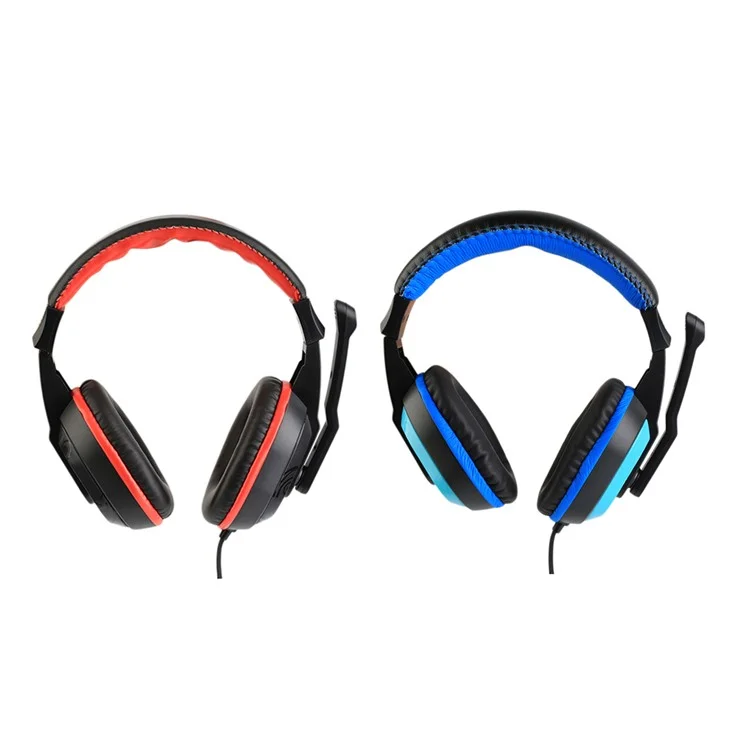 ZC765501 3.5mm Adjustable Gaming Headphones Stereo Noise-canceling Computer Headset - Red