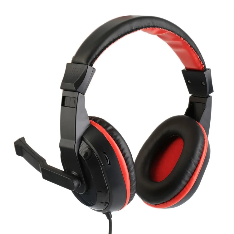 ZC765501 3.5mm Adjustable Gaming Headphones Stereo Noise-canceling Computer Headset - Red