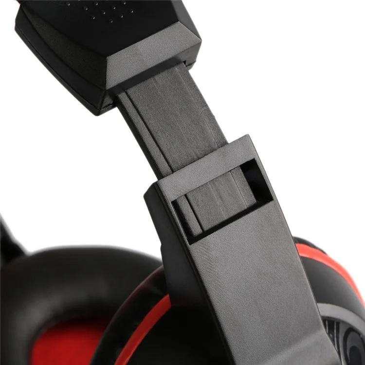 ZC765501 3.5mm Adjustable Gaming Headphones Stereo Noise-canceling Computer Headset - Red