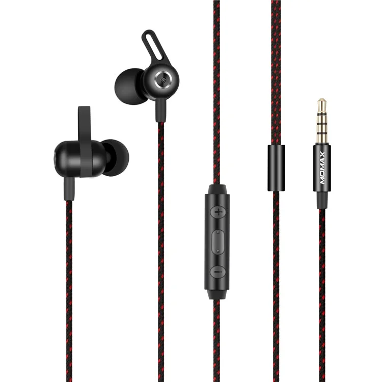 MOMAX Wave Series 3.5mm In-ear Earhook Sports Headset Earphone with Microphone - Black