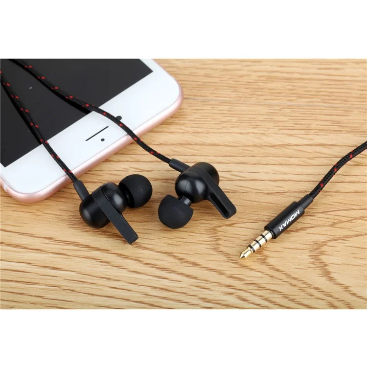 MOMAX Wave Series 3.5mm In-ear Earhook Sports Headset Earphone with Microphone - Black