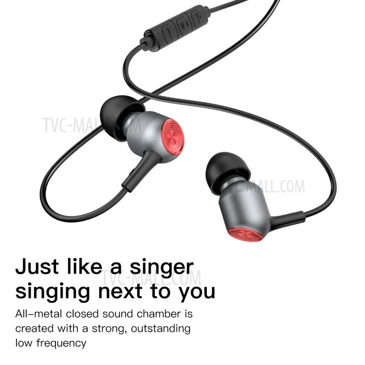 BASEUS Encok H02 3.5mm Wired Control In-ear Earphone with Mic for iPhone Samsung - Black