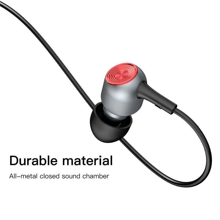 BASEUS Encok H02 3.5mm Wired Control In-ear Earphone with Mic for iPhone Samsung - Black