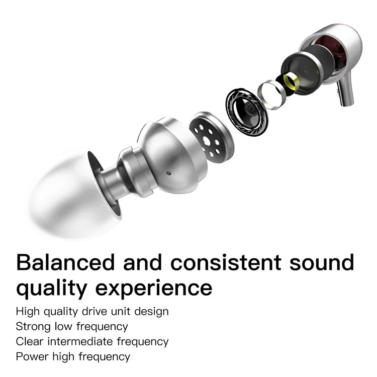 BASEUS Encok H02 3.5mm In-ear Earphone Headset with Mic Volume Control for iPhone Samsung - White